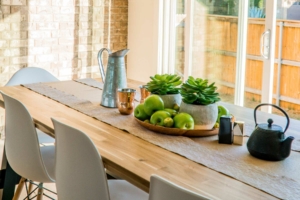 kitchen table with decorations